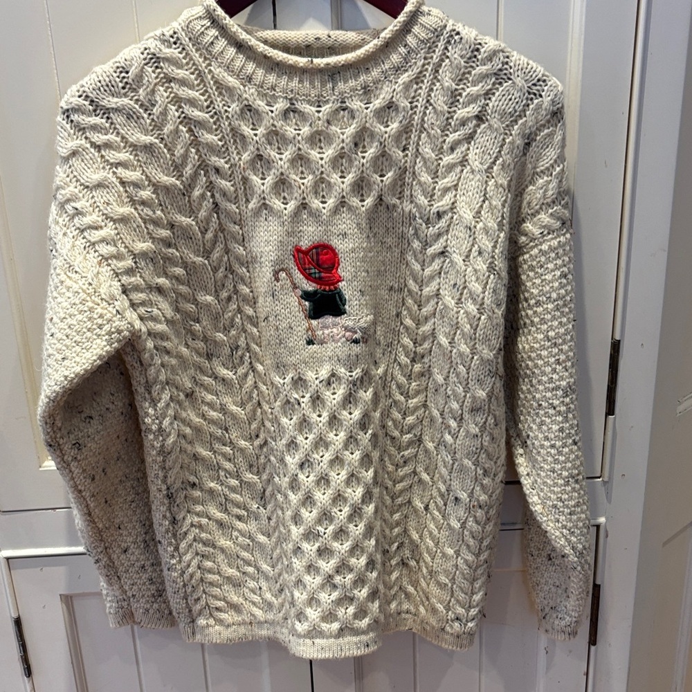 Scottish Cream Cable Knit Sweater